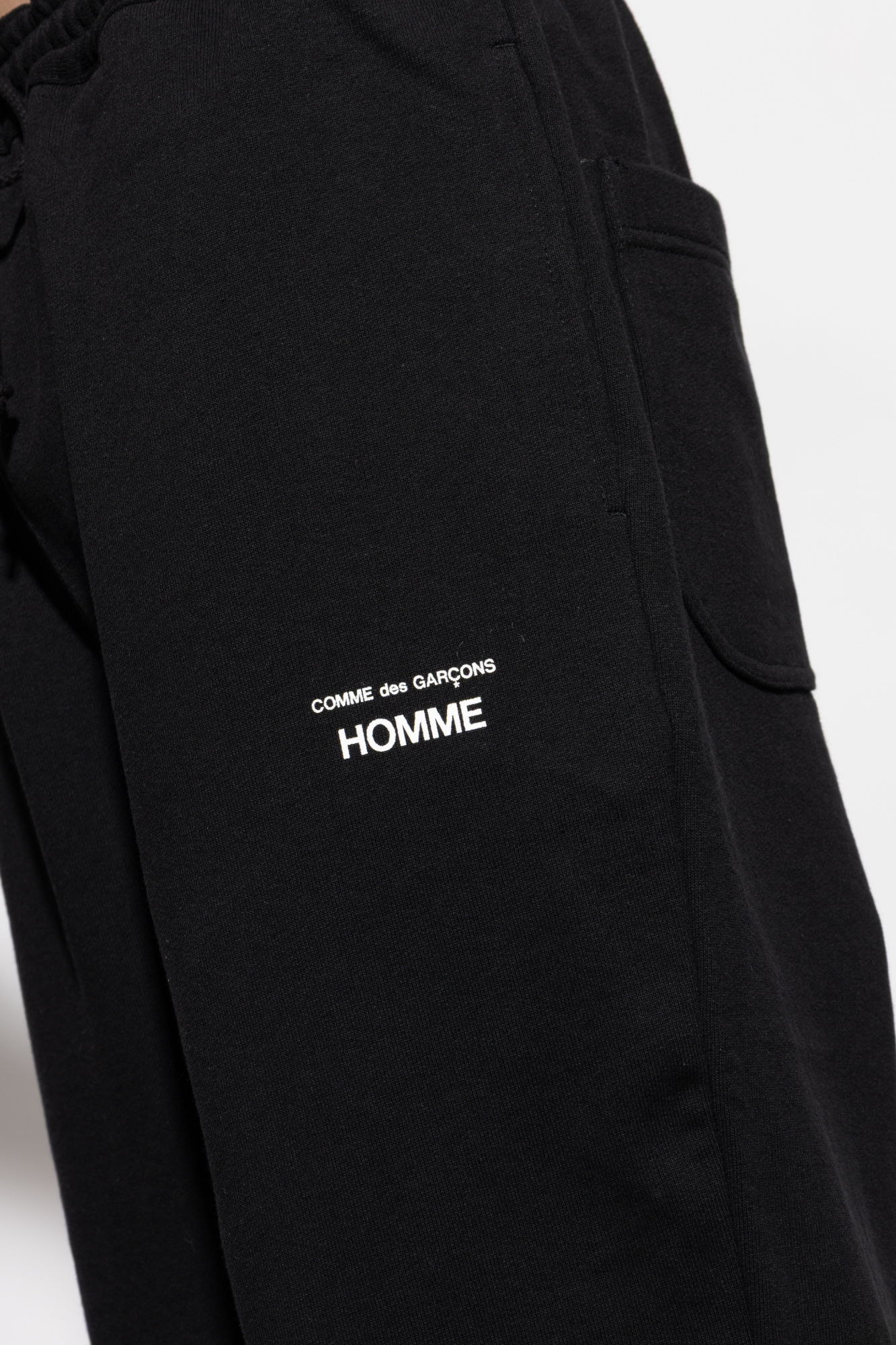 パンツ COMME des GARCONS HOMME trackpants Black Terry Cloth Sweatpants by Comme des Garçons Homme on Sale